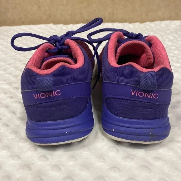 Vionic Adley Pink Purple Lace Up Fabric Athletic Shoes - Picture 6 of 12